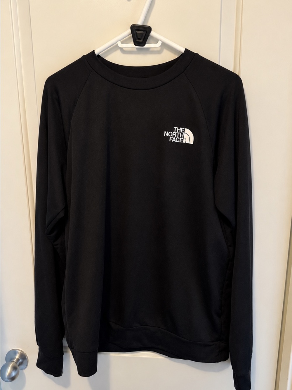 The North Face Men's Black Crewneck Pullover with White Logo